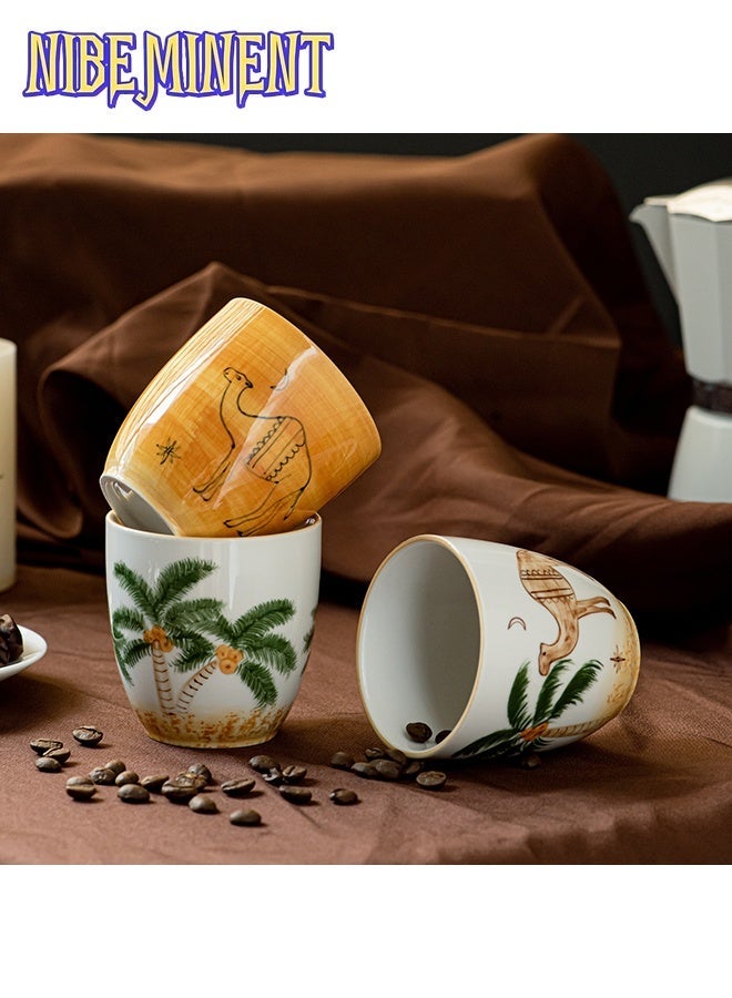 NIBEMINENT 1pc 230ml Desert Camel & Palm Tree Ceramic Coffee Mug- Reusable, Ideal for Family Gatherings & Special Occasions, Desert-Themed Gift, Desert Coffee Mug | Desert Theme Decor | Durable Ceramic Mug, Coffee Mug, Gift for Saudi National Day - Image 3